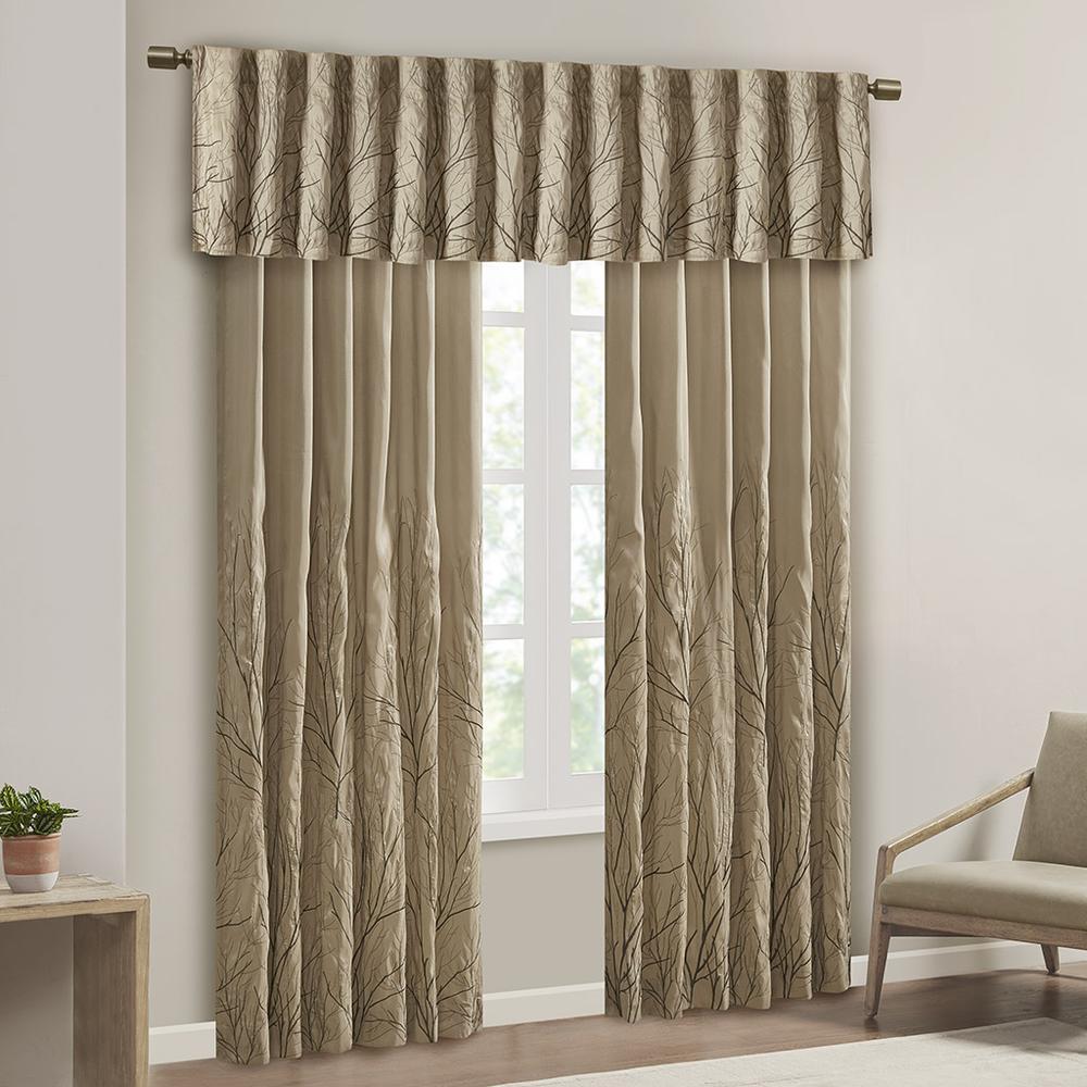 Faux Silk Embroidered Window Valance. Picture 2