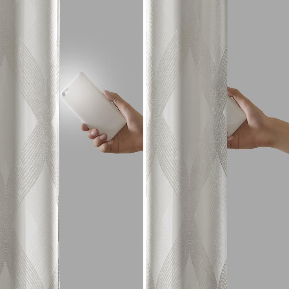 Ogee Knitted Jacquard Total Blackout Curtain Panel. Picture 4
