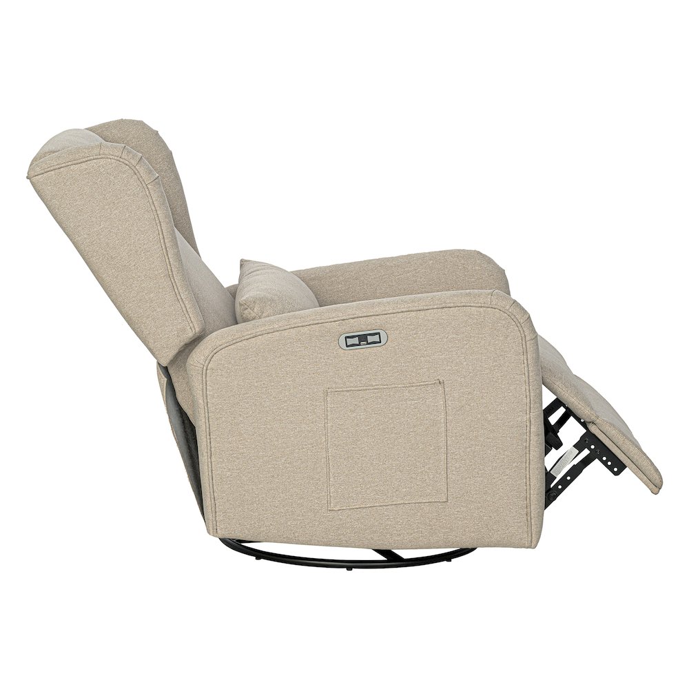 Candace Power Recliner, Beige color. Picture 4