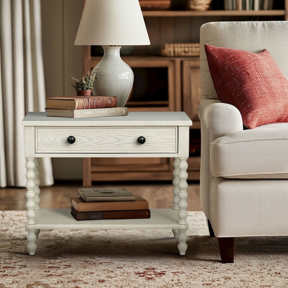 Beckett Large Nightstand, Antique Cream color. Picture 4