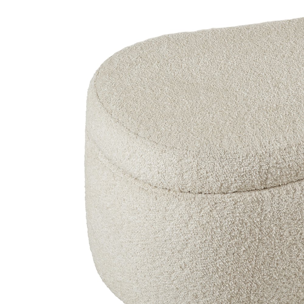 Bailey Boucle Flip Top Storage Bench in Cream Color. Picture 2