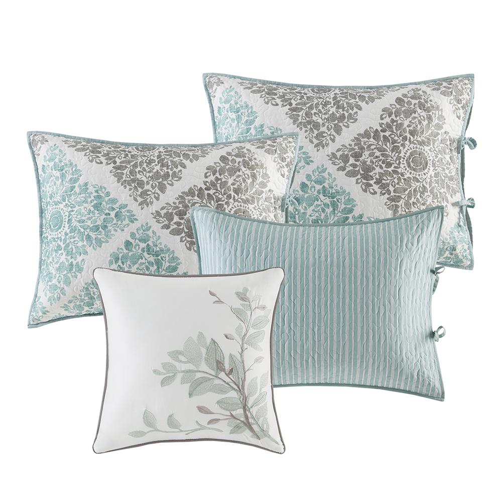 Claire 6 Piece Reversible Daybed Cover Set, Aqua color. Picture 1