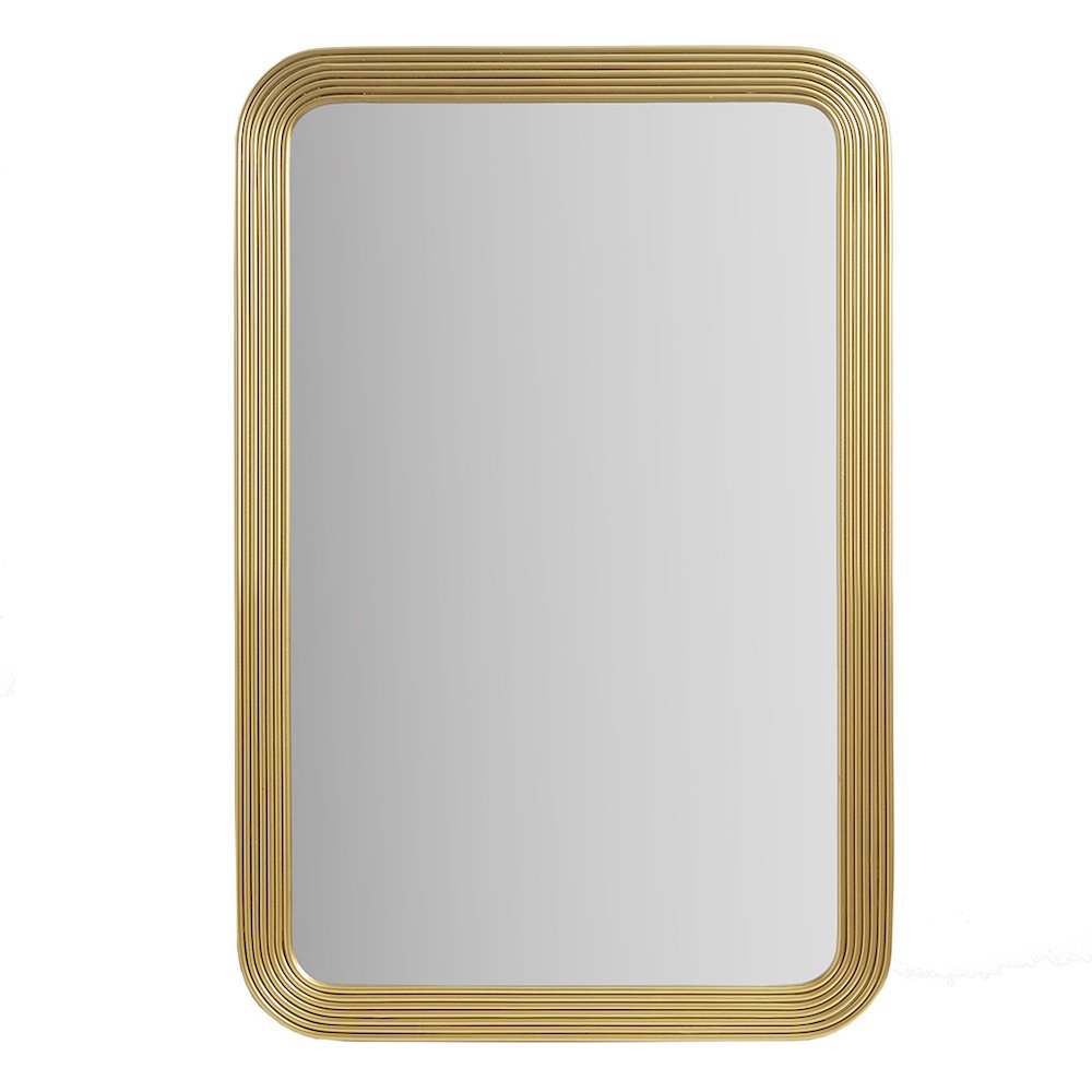 Rectangle Metal Frame Fluted Wall Mirror. Picture 1
