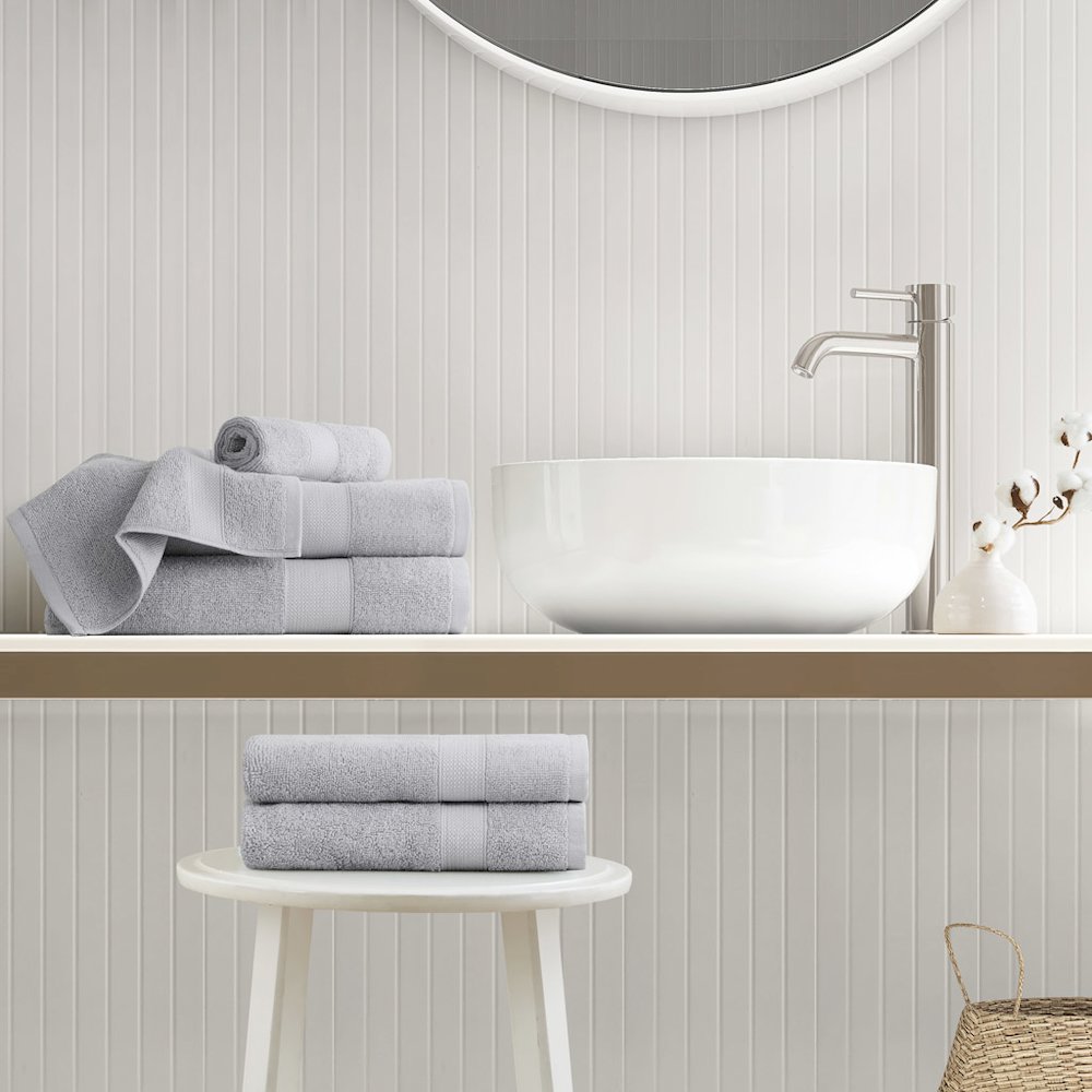 500GSM Plush 6pc Towel Set, Light Grey color. Picture 1