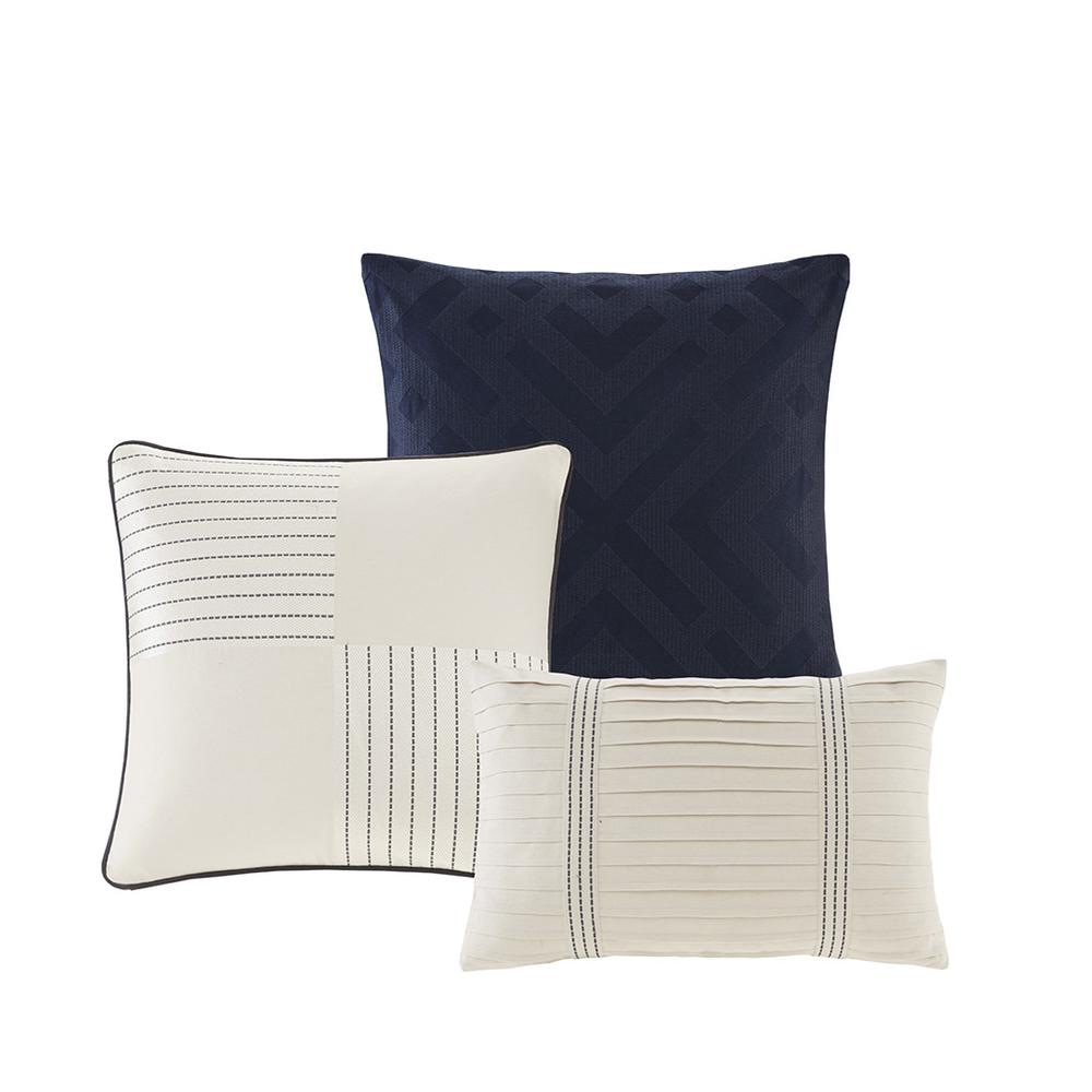 Farmhouse Comforter Set, Blue color. Picture 1