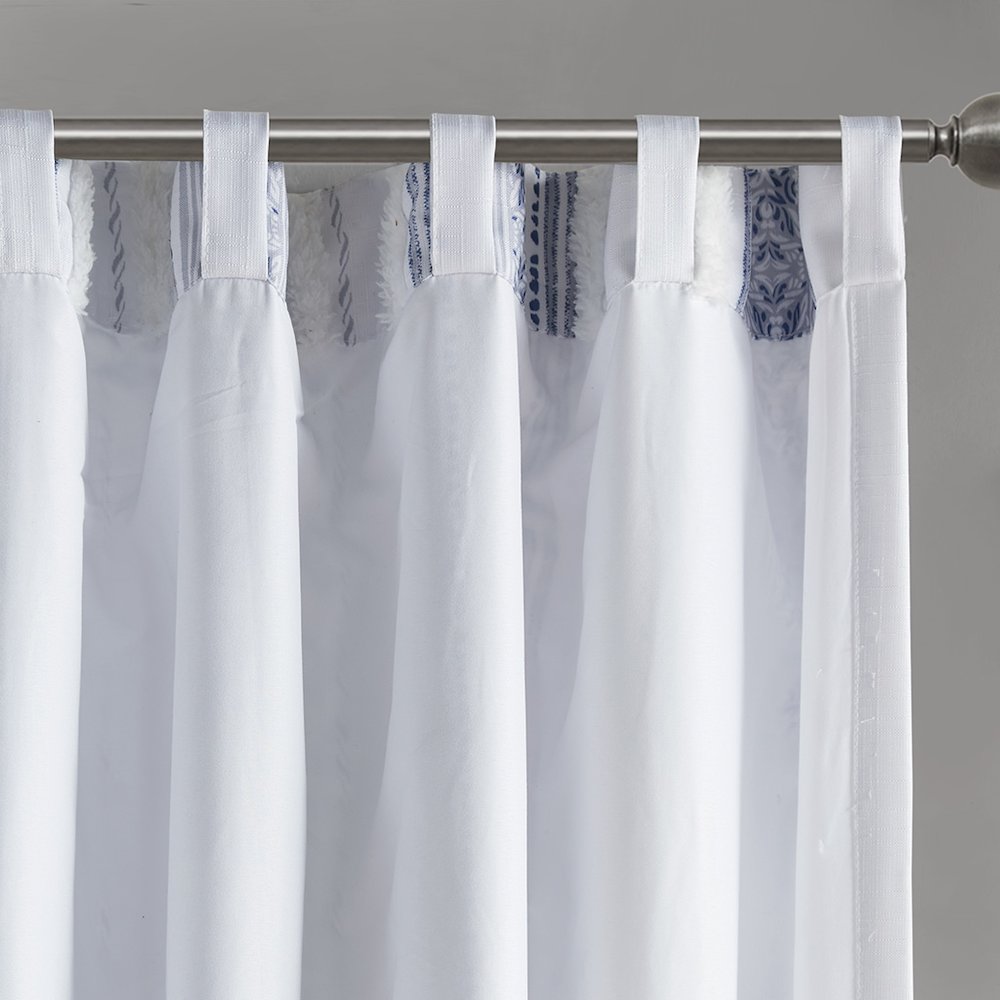 Poly Printed Curtain Panel with Tufted Stripe and Lining. Picture 4