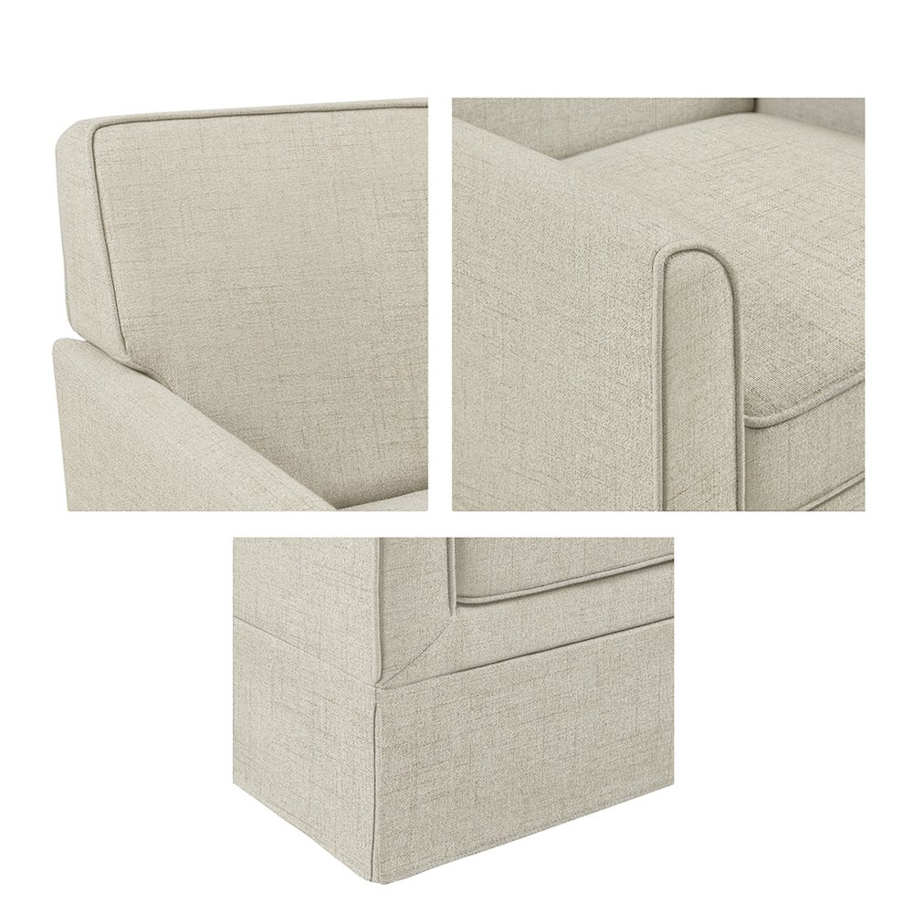 Paula Slipcover Accent Armchair, Cream color. Picture 3