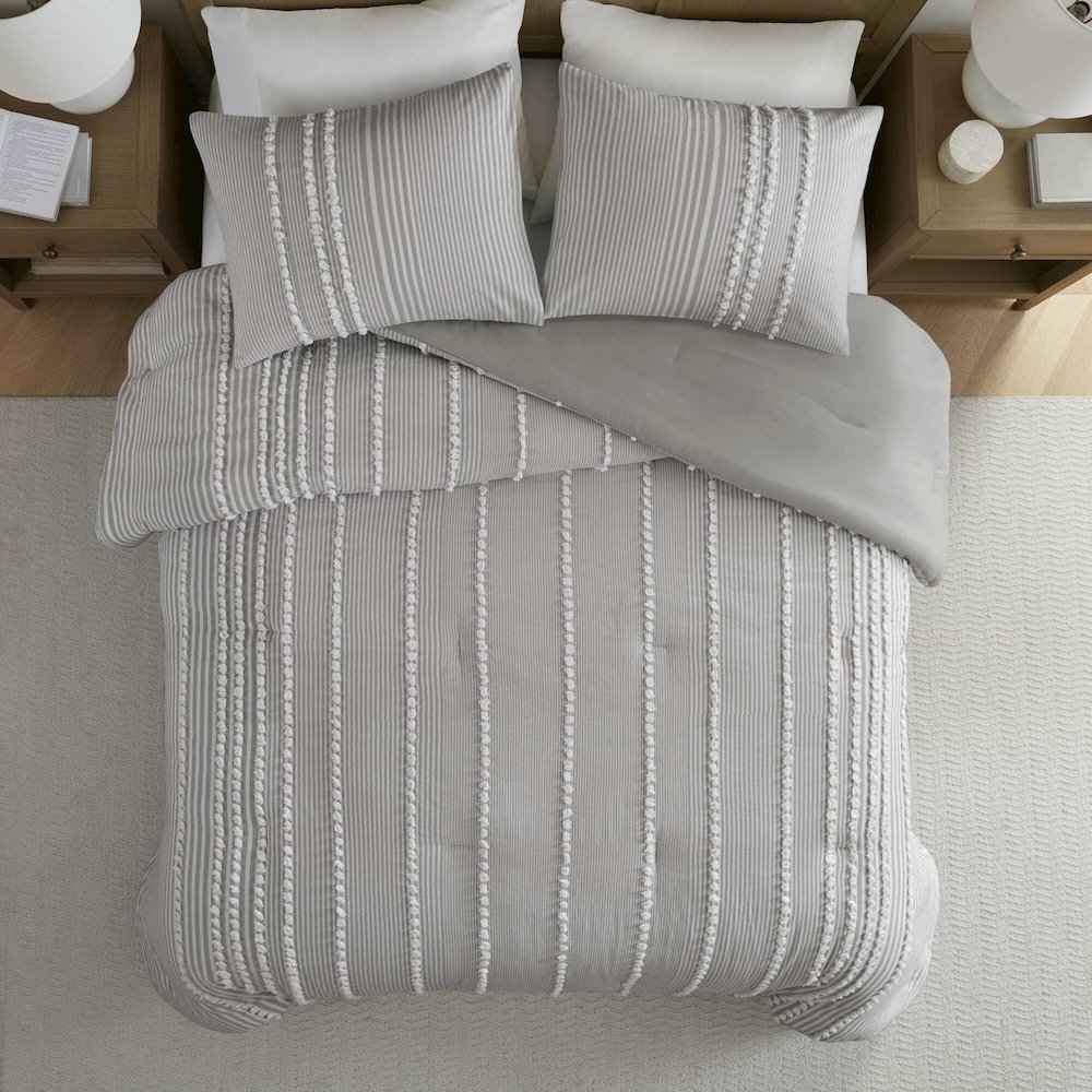 Anslee 3 Piece Cotton Yarn Dyed Comforter Set. Picture 5