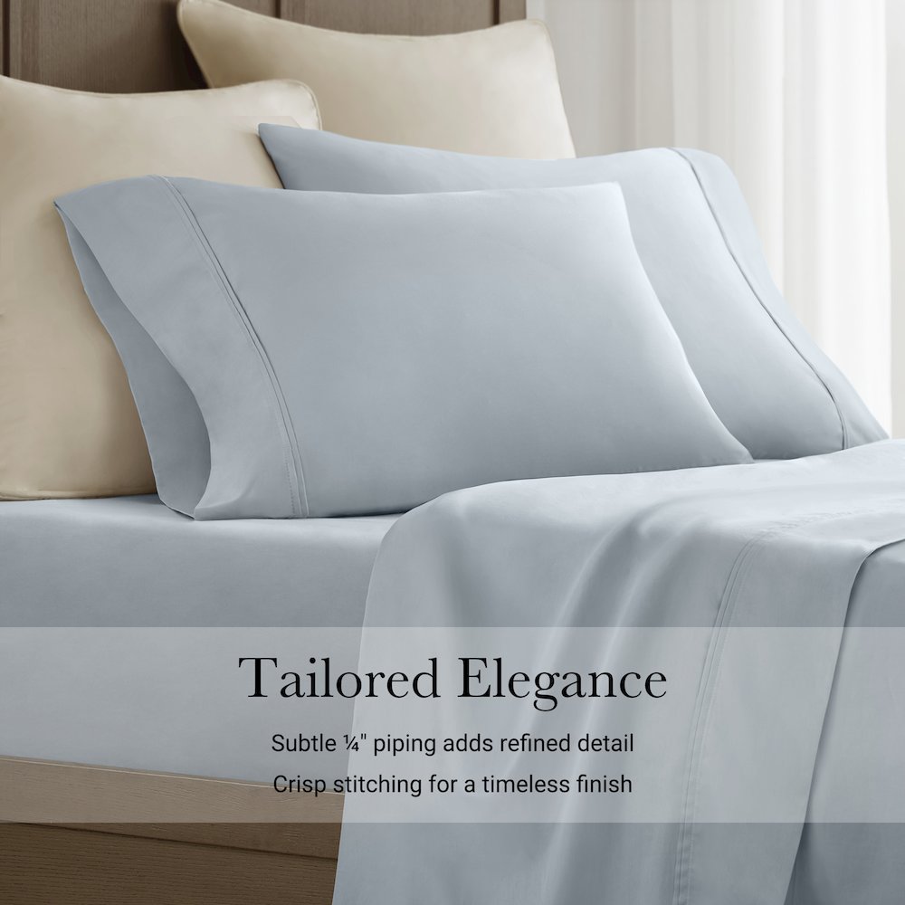 Sateen Sheet Set, Blue color. Picture 5