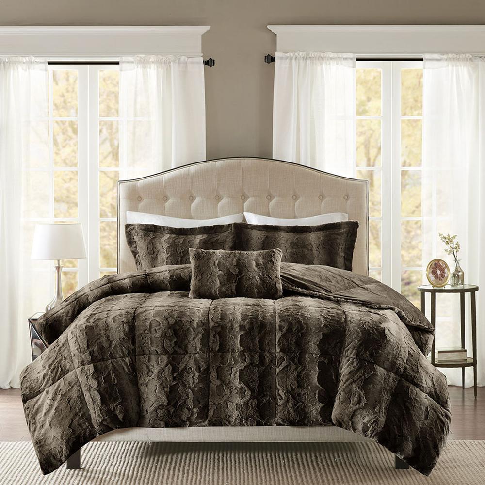 4PC Faux Fur Comforter Set. Picture 2