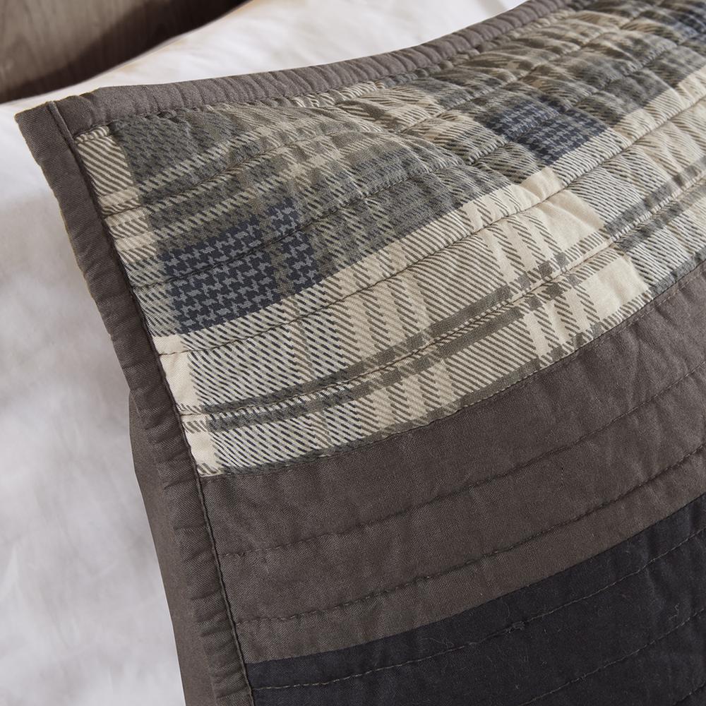 Winter Plains 100% Cotton Oversized Quilt Mini Set, Taupe color. Picture 1