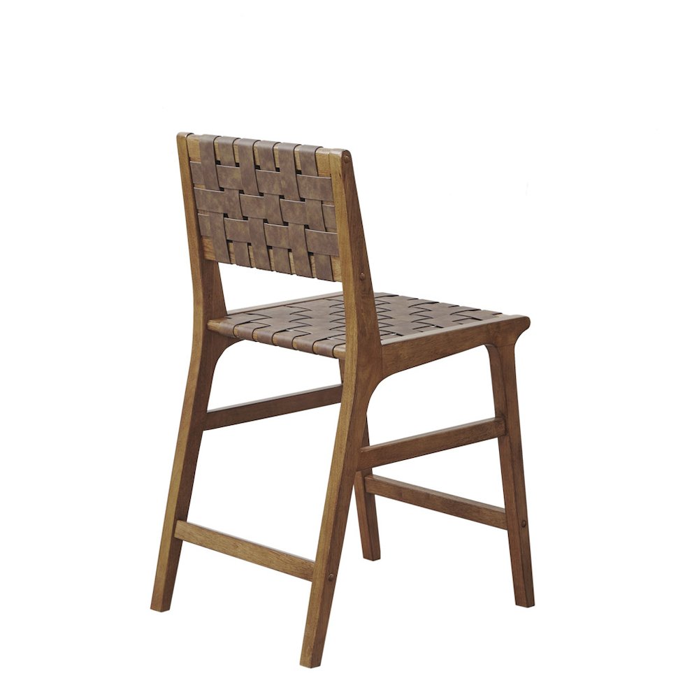 Faux Leather Woven Counter Stool 24"H. Picture 1