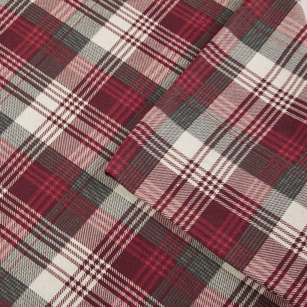 Flannel Sheet Set, Red Plaid color. Picture 5