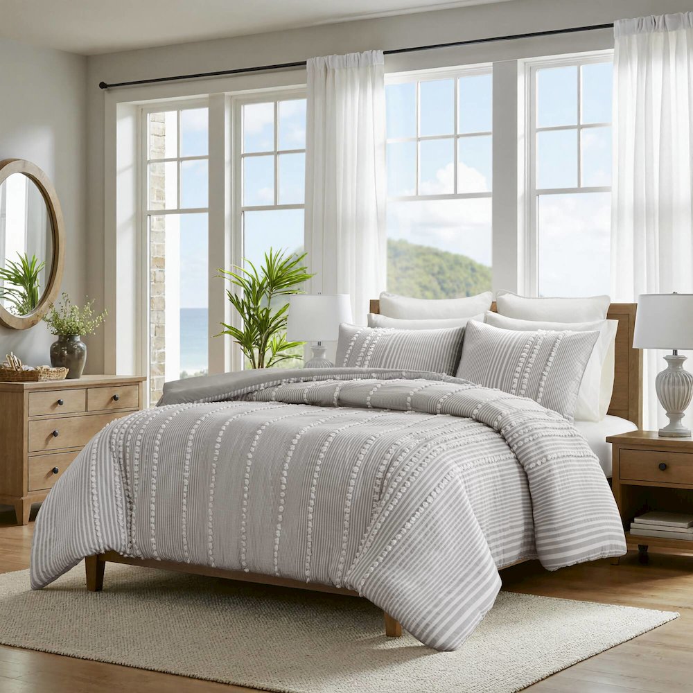 Anslee 3 Piece Cotton Yarn Dyed Duvet Cover Set. Picture 5