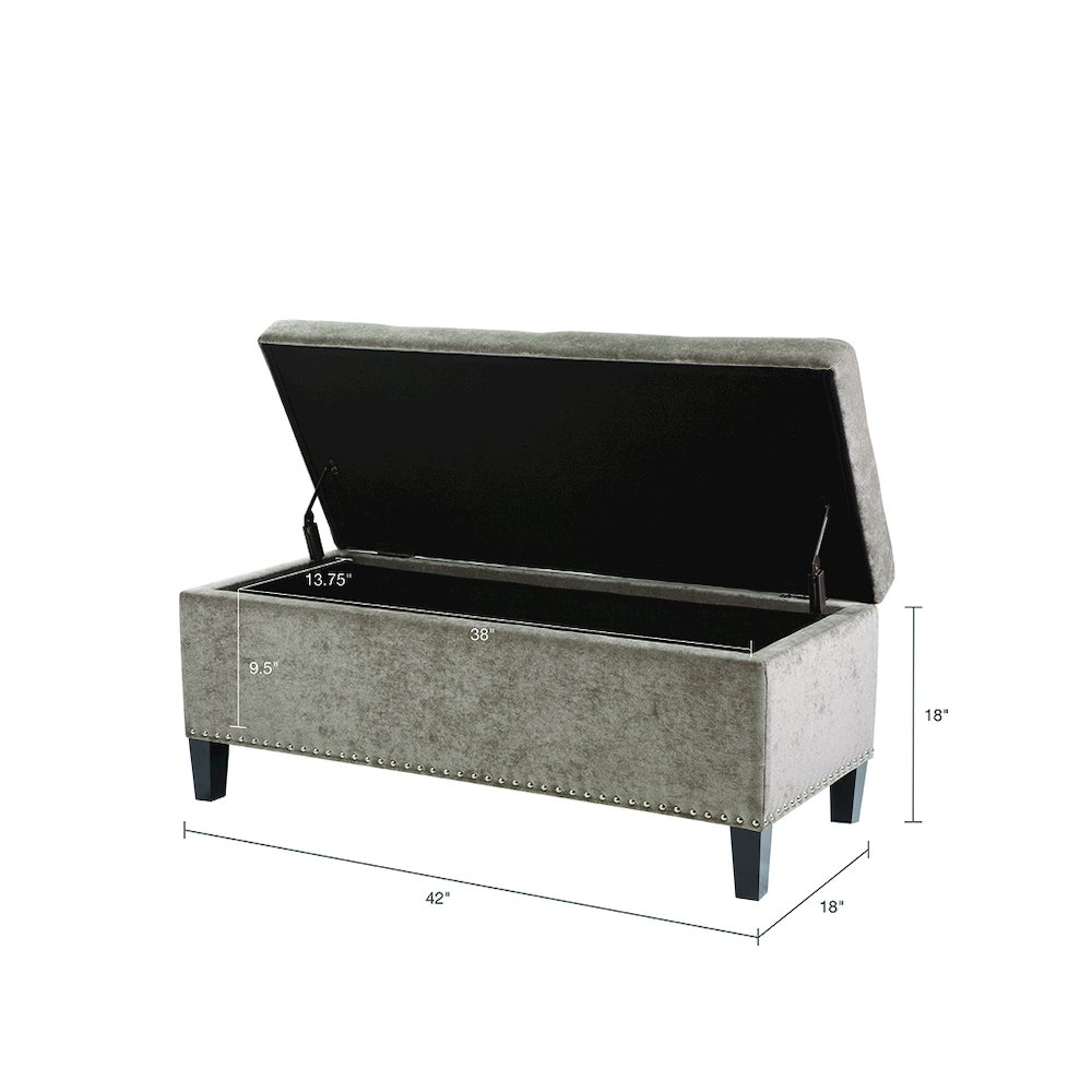 Tufted Top Soft Close Storage Bench. Picture 1