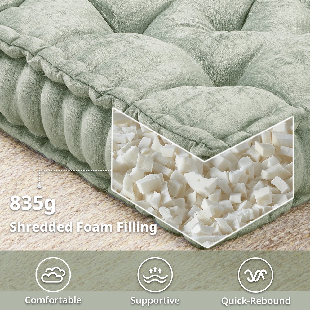 Azza Poly Chenille Square Floor Pillow Cushion Compress Pack. Picture 2