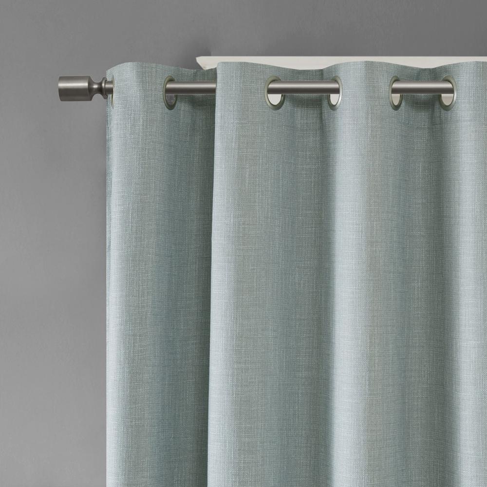 Printed Heathered Blackout Grommet Top Curtain Panel. Picture 5