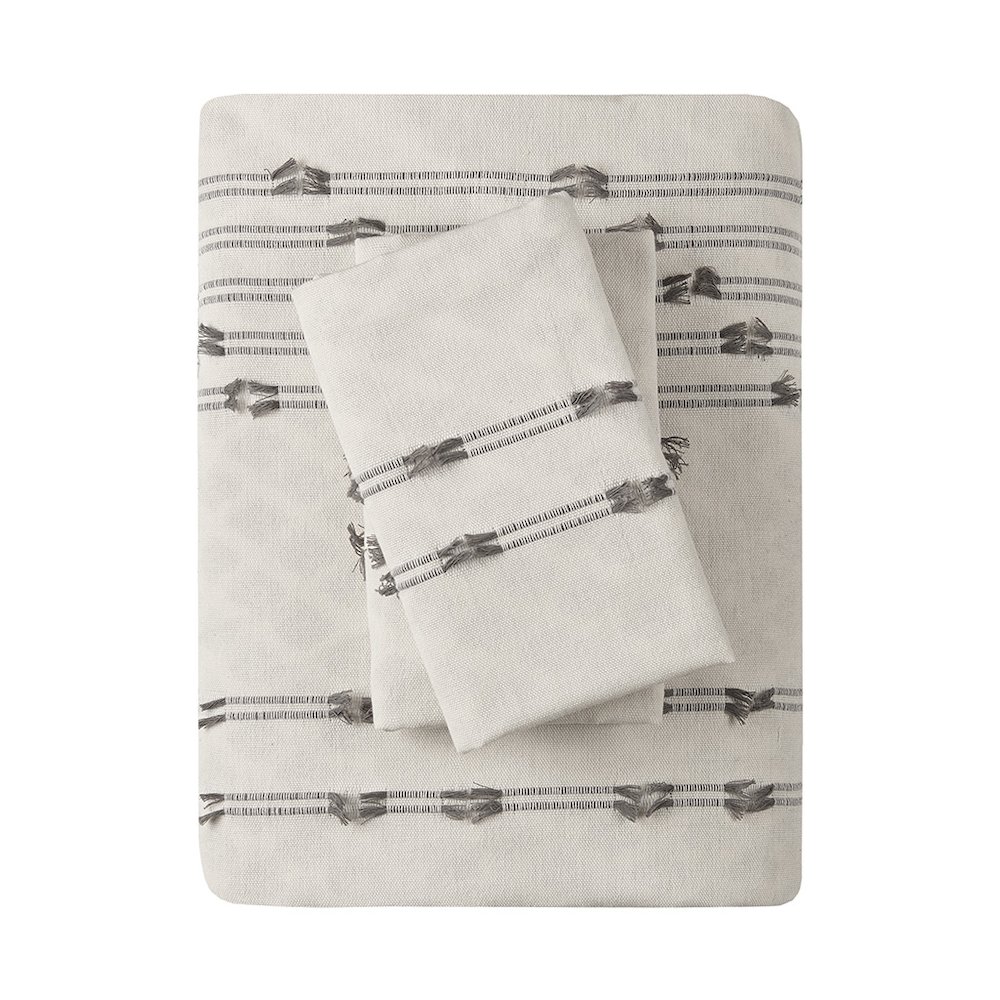 3 Piece Cotton Jacquard Duvet Cover Set. Picture 1