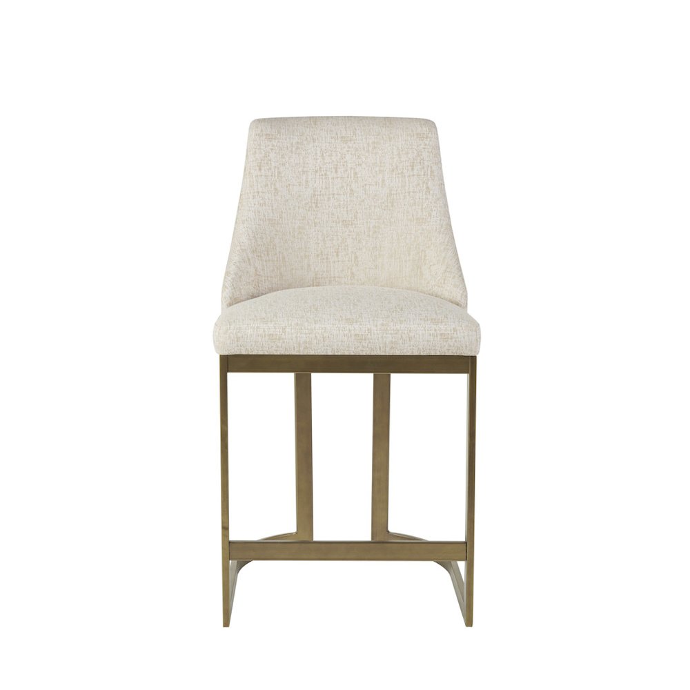 26"H Upholstered Counter Stool with Metal Base. Picture 2