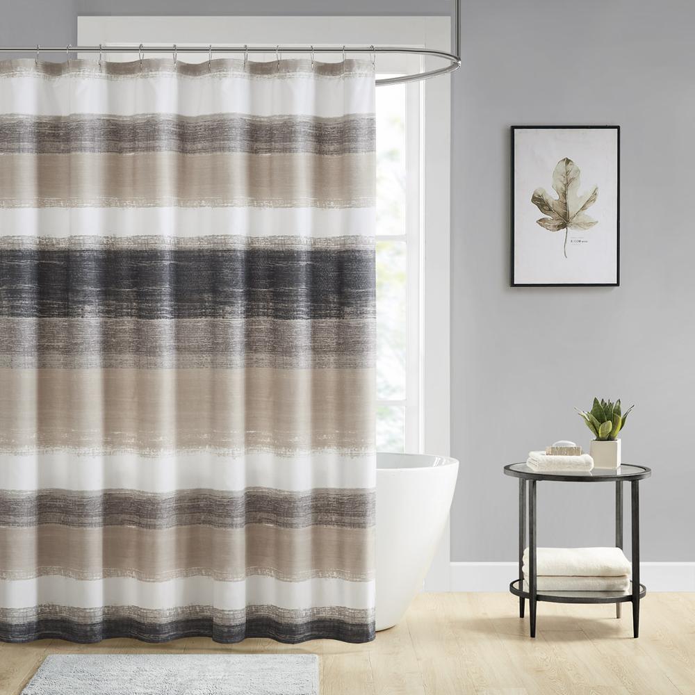 Stripe Print Shower Curtain. Picture 1