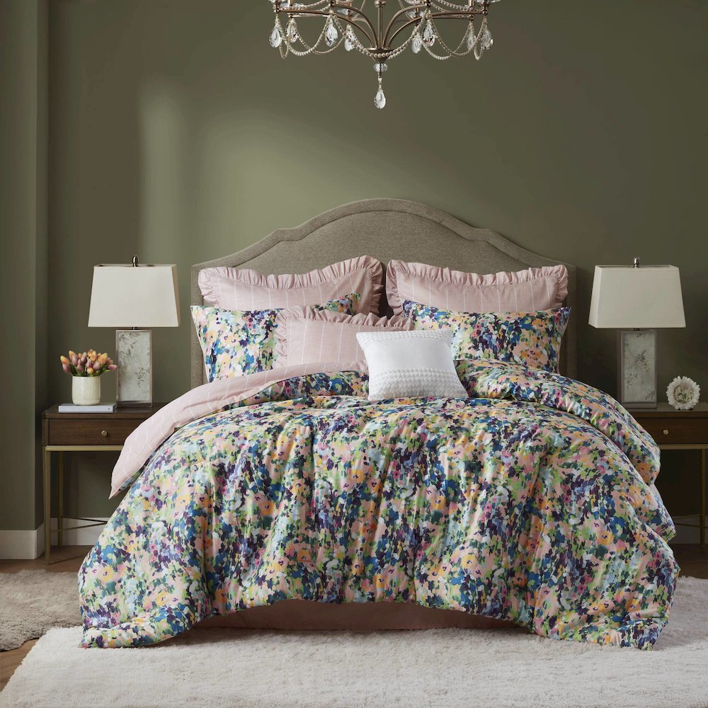 Ophelia 8PCS Comforter Set, Multi color. Picture 1