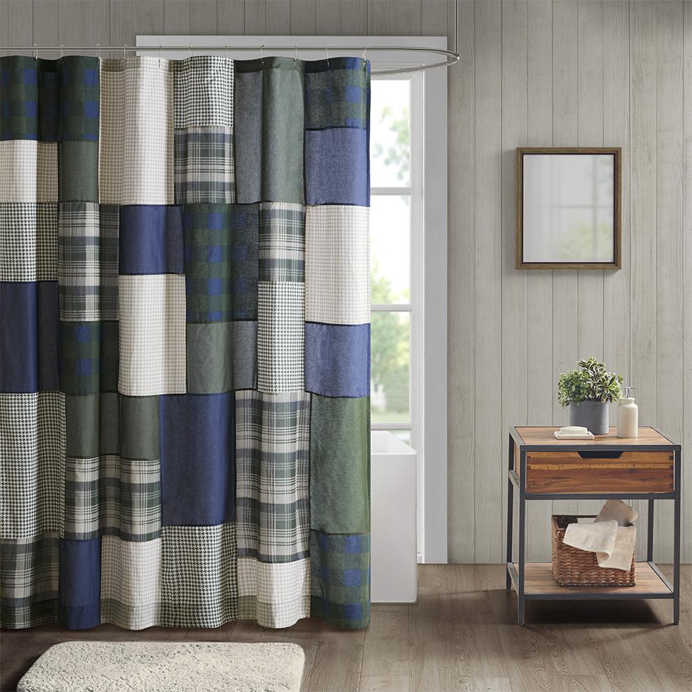 Pieced Cotton Shower Curtain. Picture 4