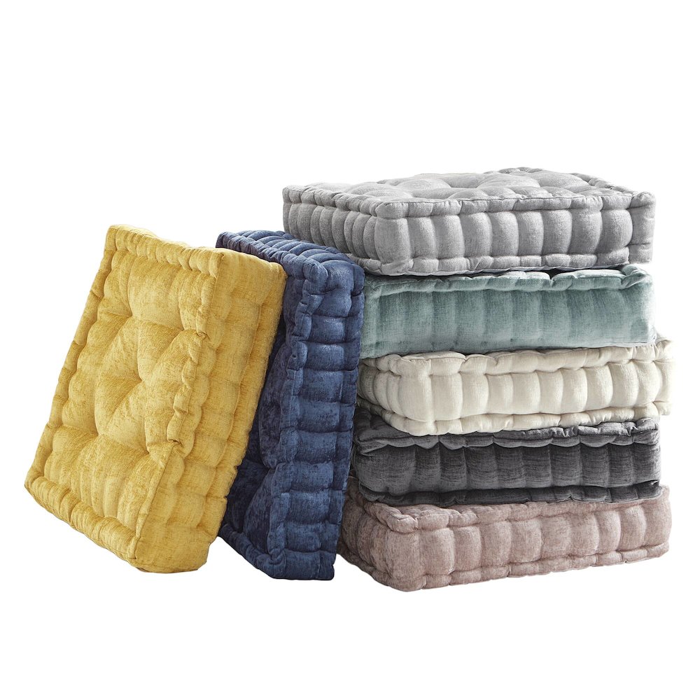 Azza Poly Chenille Square Floor Pillow Cushion Compress Pack. Picture 3