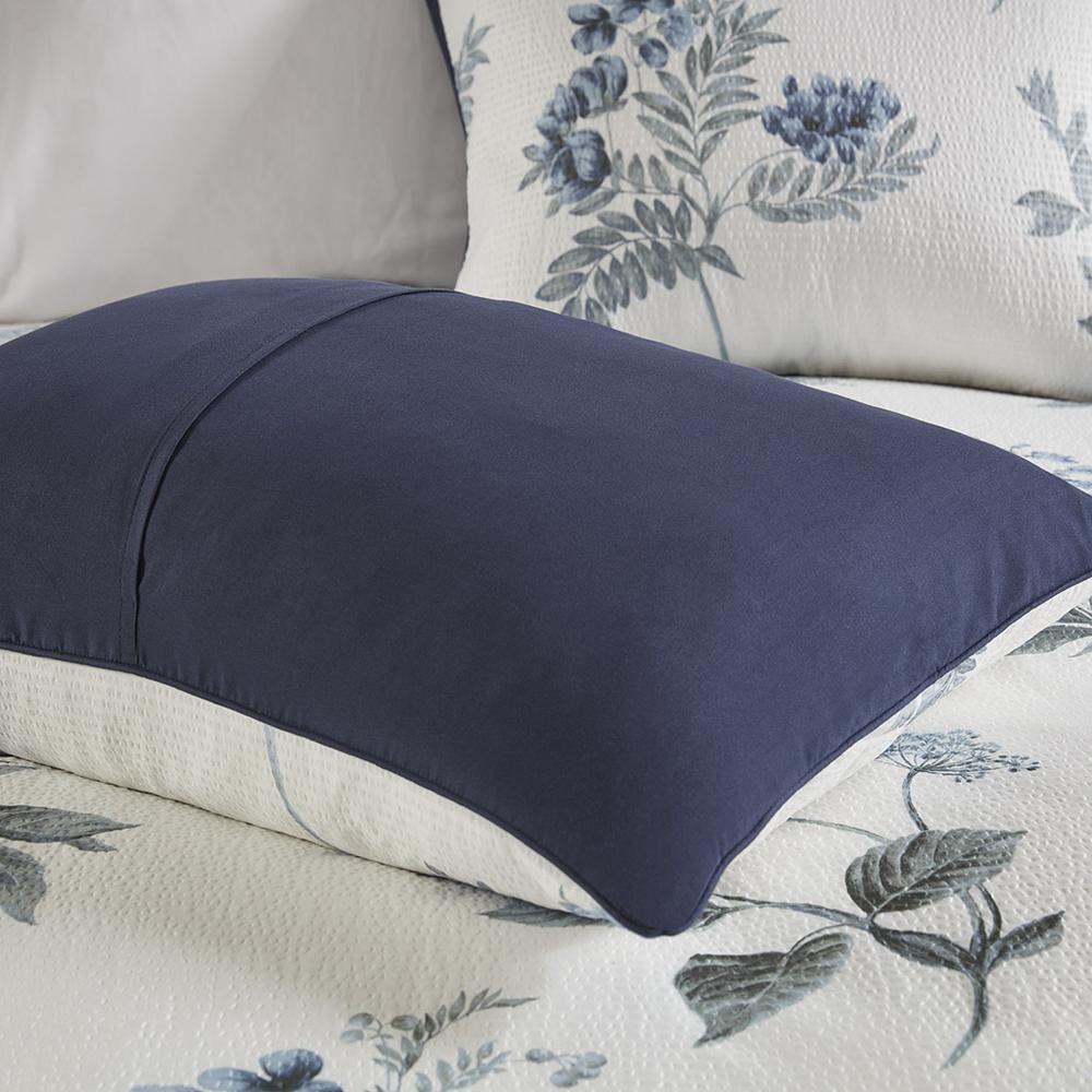 Floral Seersucker 7 Piece Comforter Set with Throw Blanket, Belen Kox. Picture 5