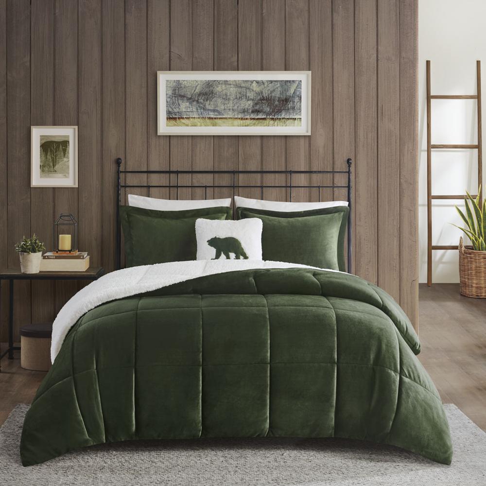 Plush to Sherpa Down Alternative Comforter Set. Picture 3