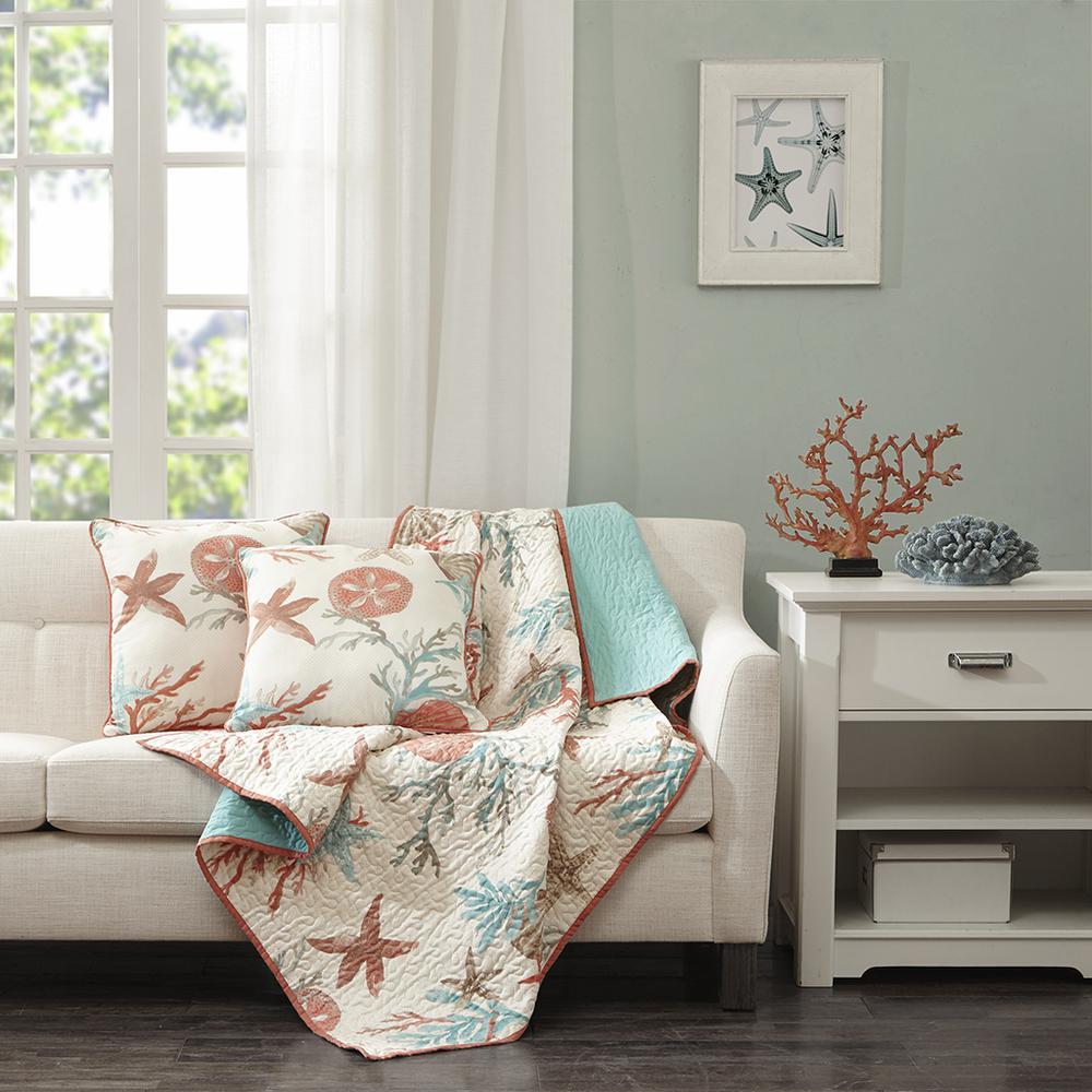 Oversized Cotton Quilted Throw. Picture 3
