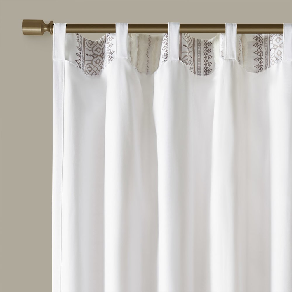 Samara Poly Printed Curtain Panel with Tufted Stripe and Lining. Picture 4
