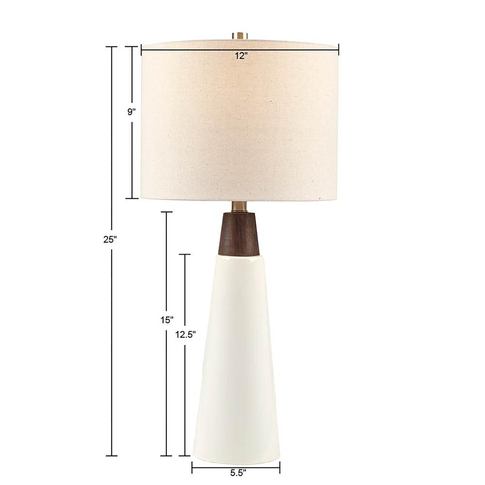 Triangular Ceramic and Wood Table Lamp. Picture 5