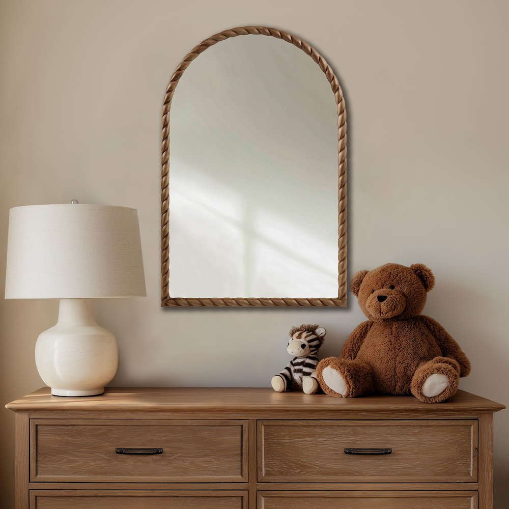 Montra Arched Braided Wood Wall Mirror. Picture 3