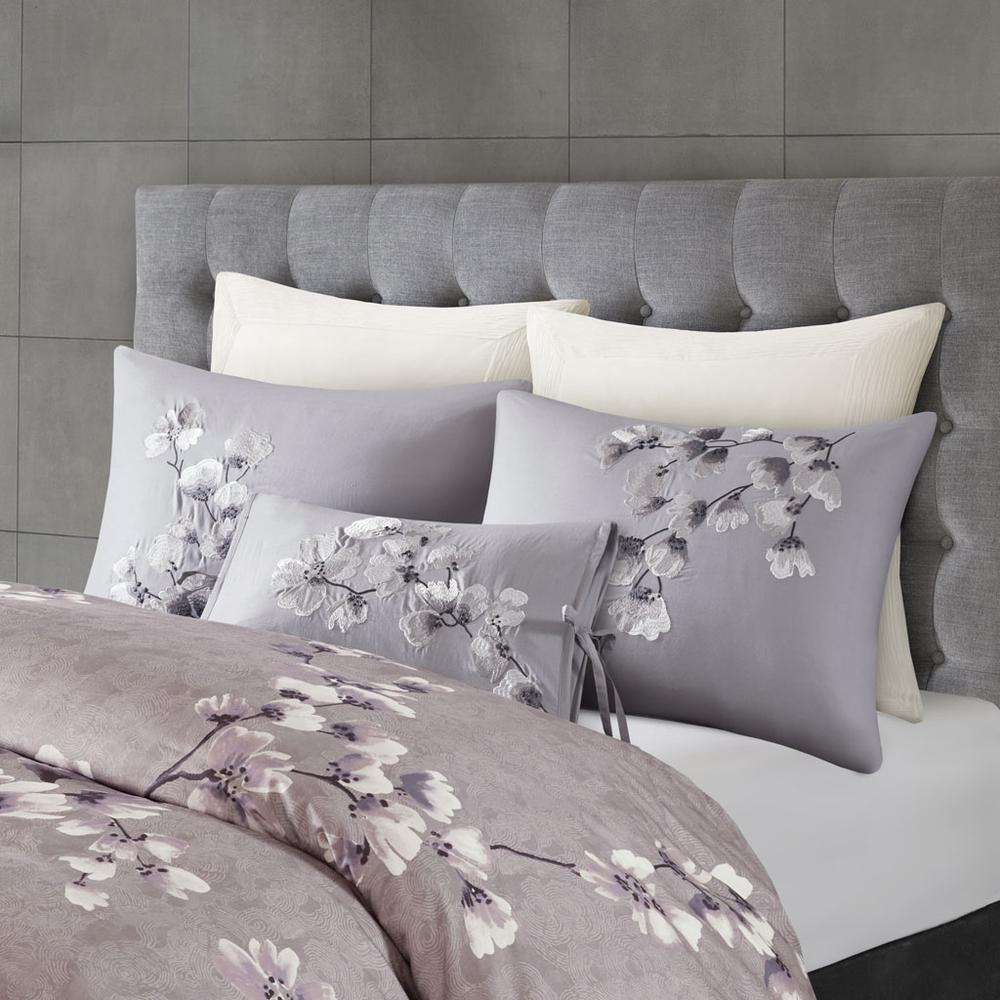 3 Piece Cotton Sateen Printed Duvet Cover Set. Picture 3
