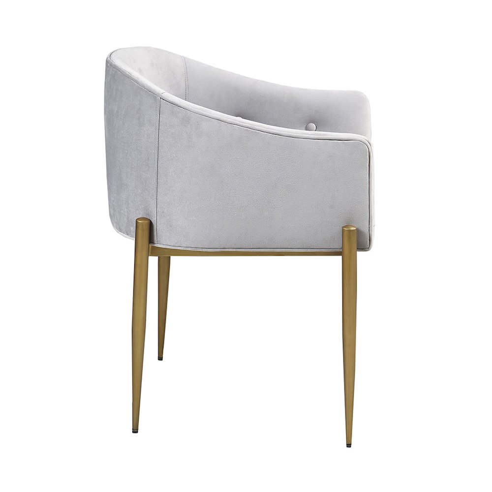 Tufted Low Back Upholstered Arm Dining Chair Set of 2. Picture 5