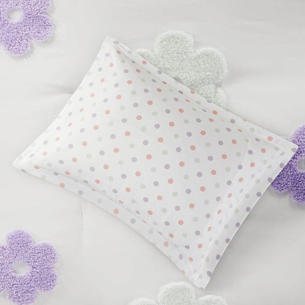 Floral Reversible Tufted Chenille Comforter Set with Flower Throw Pillow. Picture 4