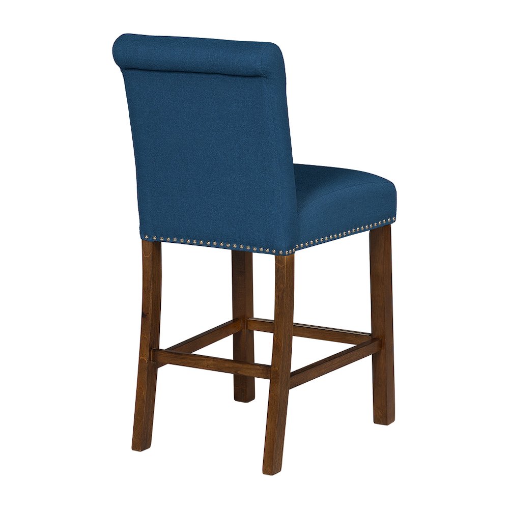 Upholstered Counter Stool with Nailhead Trim Set of 2. Picture 2