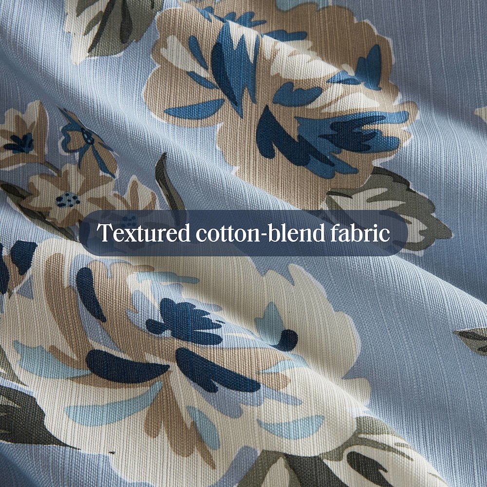 Salara 7 Piece Vintage Floral Comforter Set, Blue color. Picture 4
