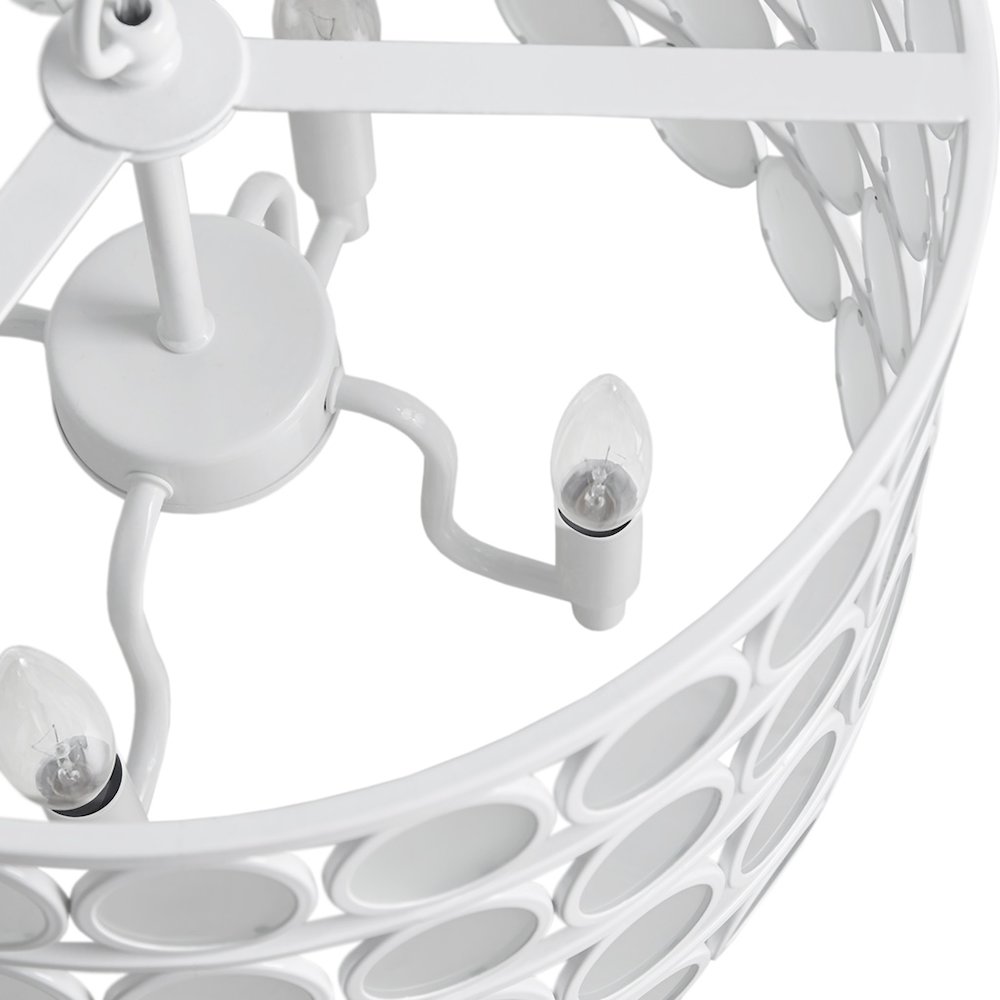 4-Light Glass Drum Shade Chandelier. Picture 1