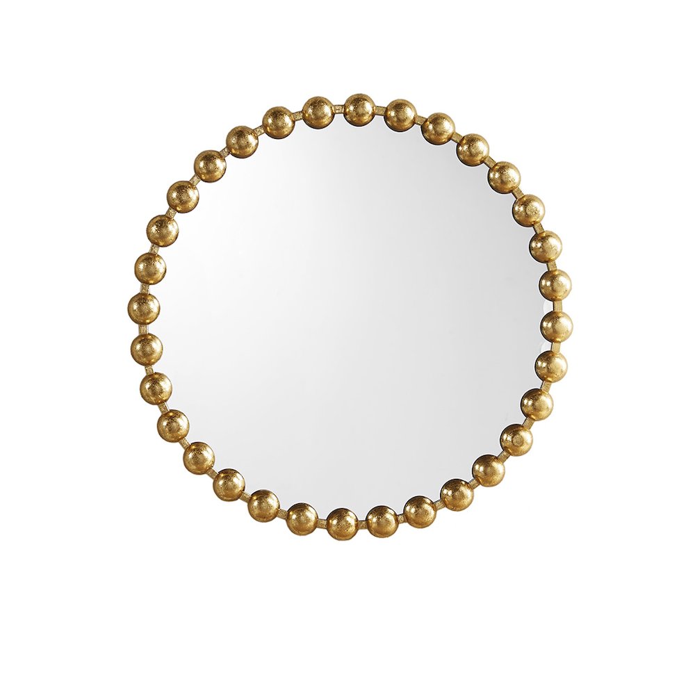 Beaded Round Wall Mirror 27"D. Picture 4