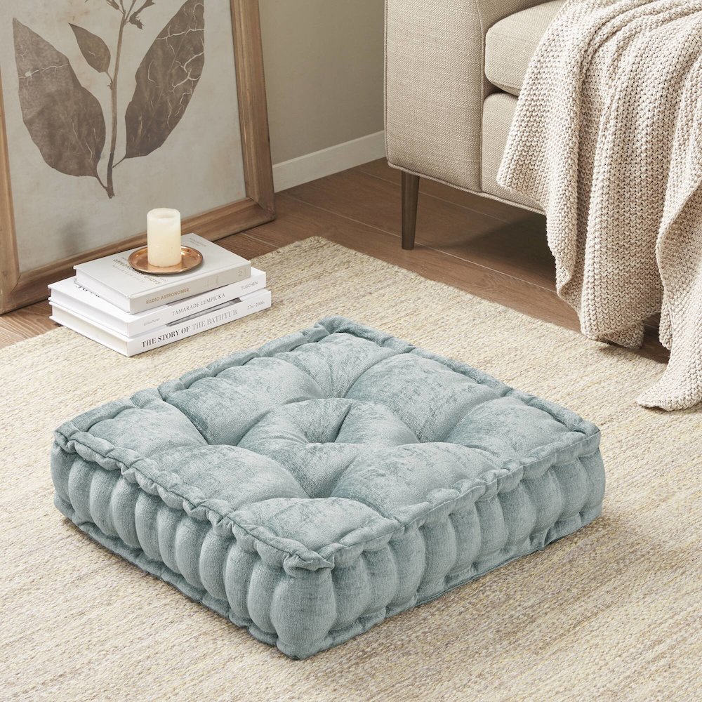 Azza Poly Chenille Square Floor Pillow Cushion Compress Pack. Picture 1