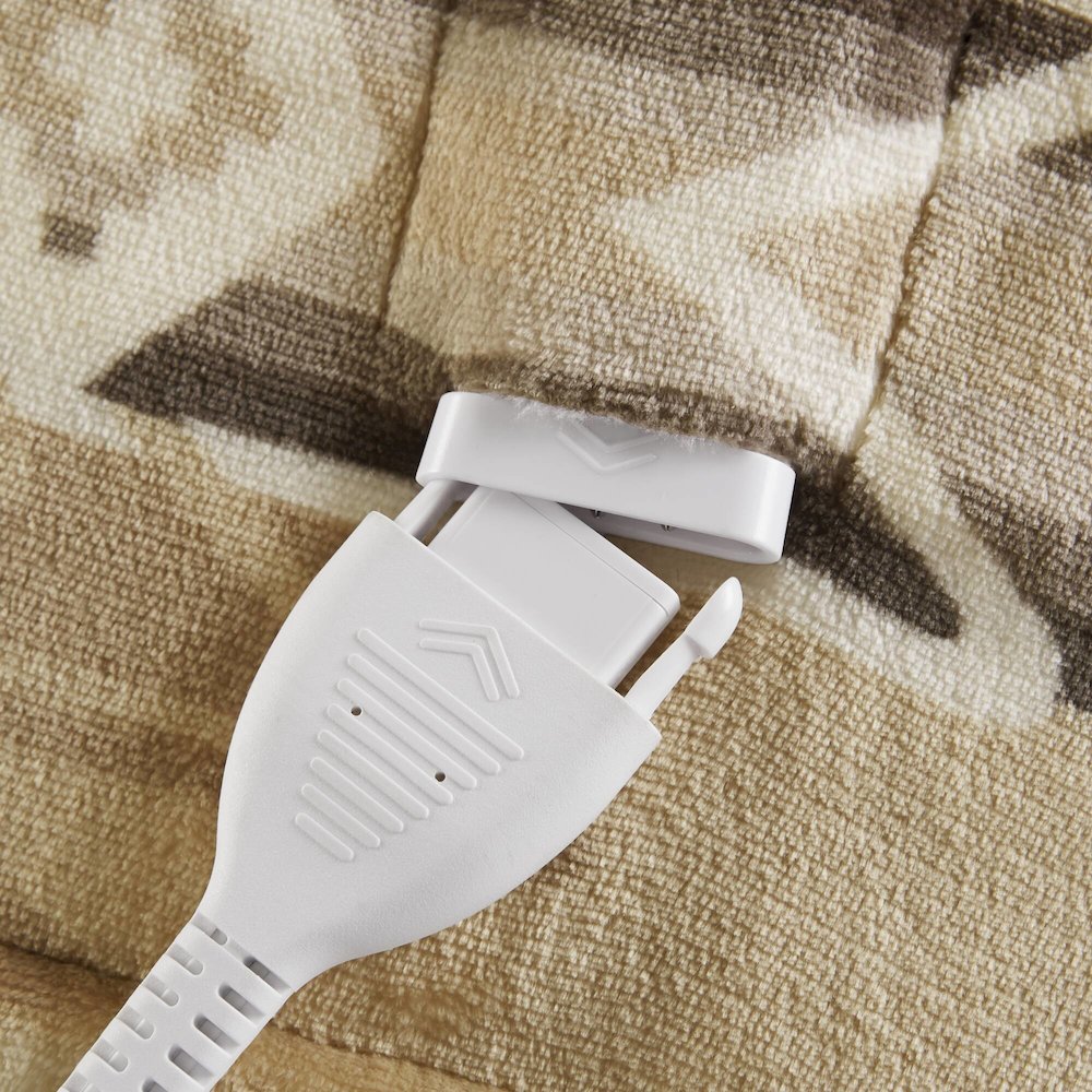 Print Plush to Sherpa Heated Throw. Picture 4