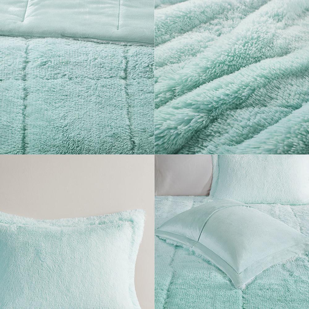 Ombre Shaggy Long Fur Comforter Mini Set. Picture 3