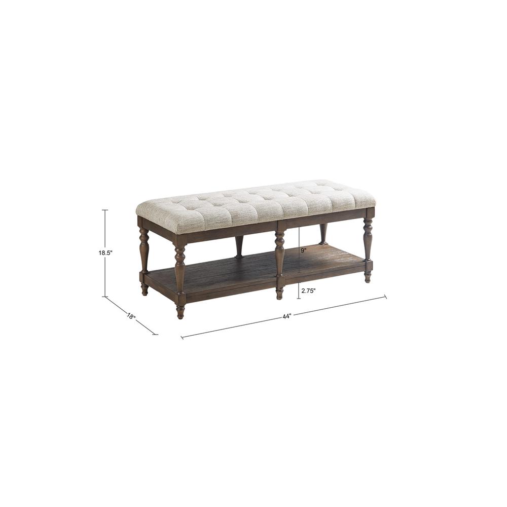 Tufted Accent Bench with Shelf. Picture 4