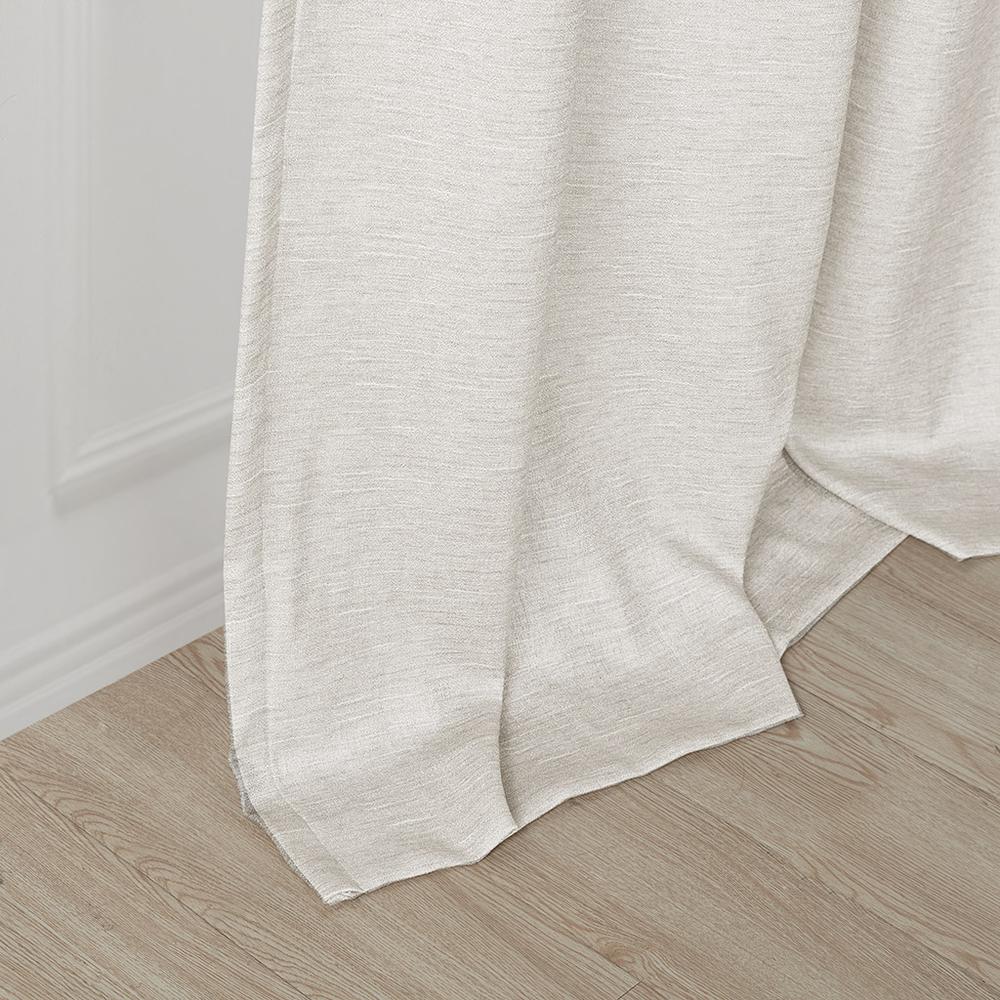 Tonal Printed Faux Silk Room Darkening Curtain Panel Pair. Picture 1