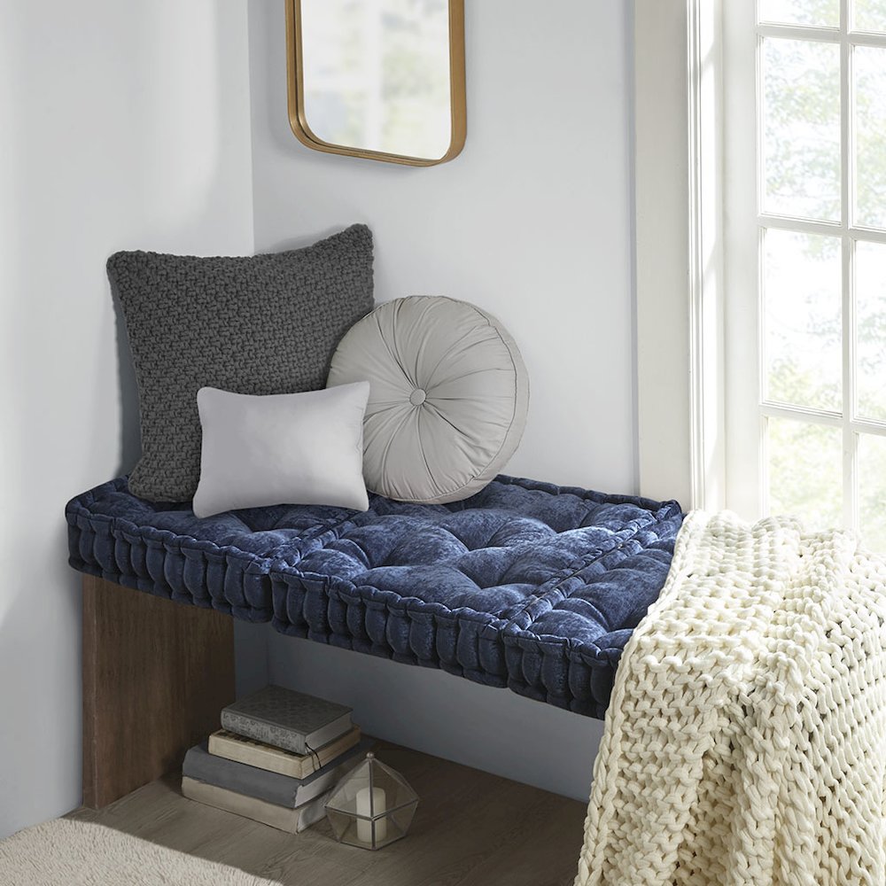 Poly Chenille Square Floor Pillow Cushion. Picture 4
