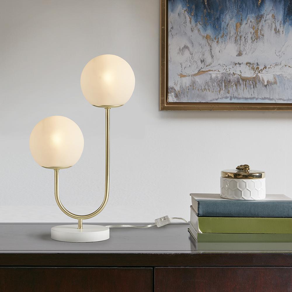 Metal 2-Light Globe Table Lamp. Picture 5