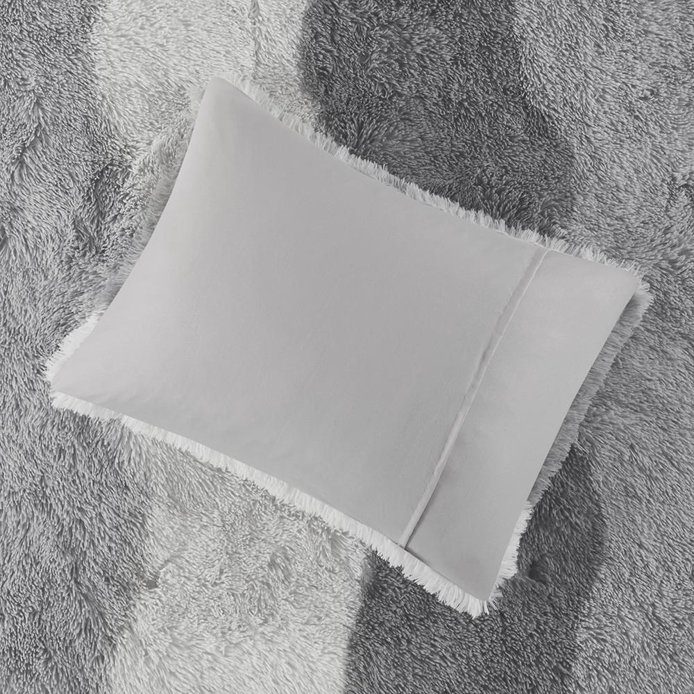 Ombre Shaggy Faux Fur Comforter Set. Picture 5