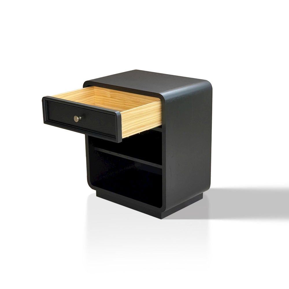 Deco Nightstand, Black Satin color. Picture 3