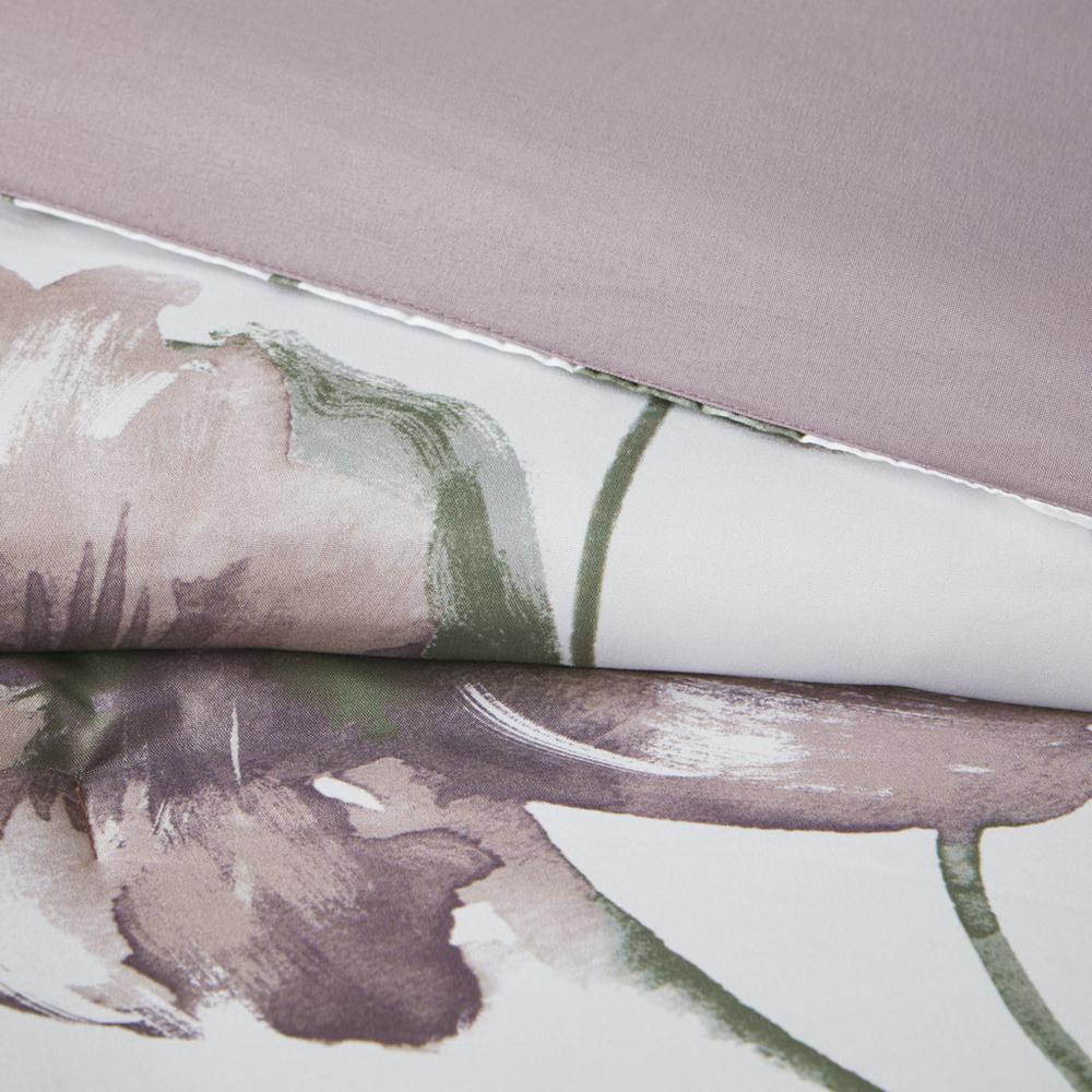 Alice Floral Comforter Set with Bed Sheets, Mauve color. Picture 2